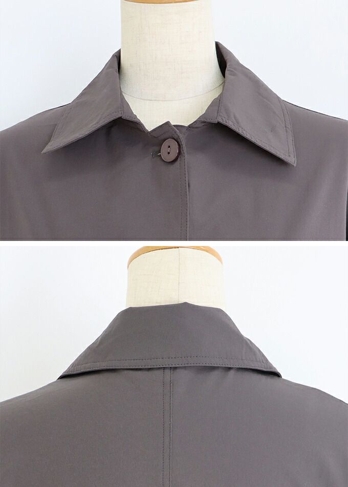 日本 BLUE EAST - 俐落簡約翻領長版風衣外套-灰