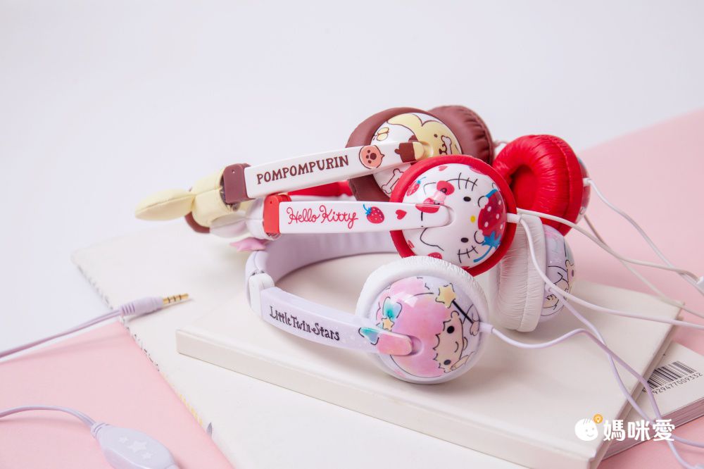 Hong Man - 三麗鷗系列 兒童耳機 可愛耳朵造型款(線控式麥克風)-布丁狗
