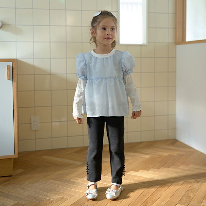 日本 Lycee mine - 彈力合身緞帶裝飾長褲-薄荷綠