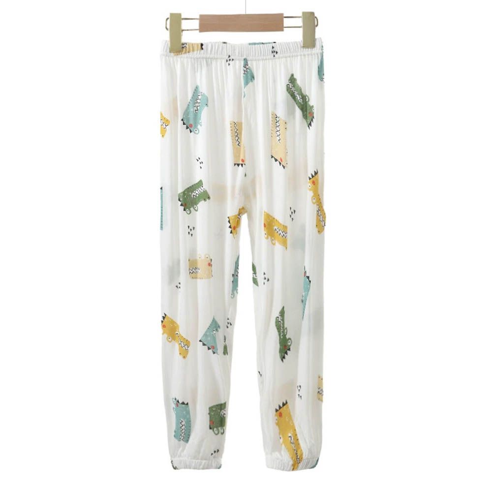 透氣舒適居家縮口褲-白鱷魚