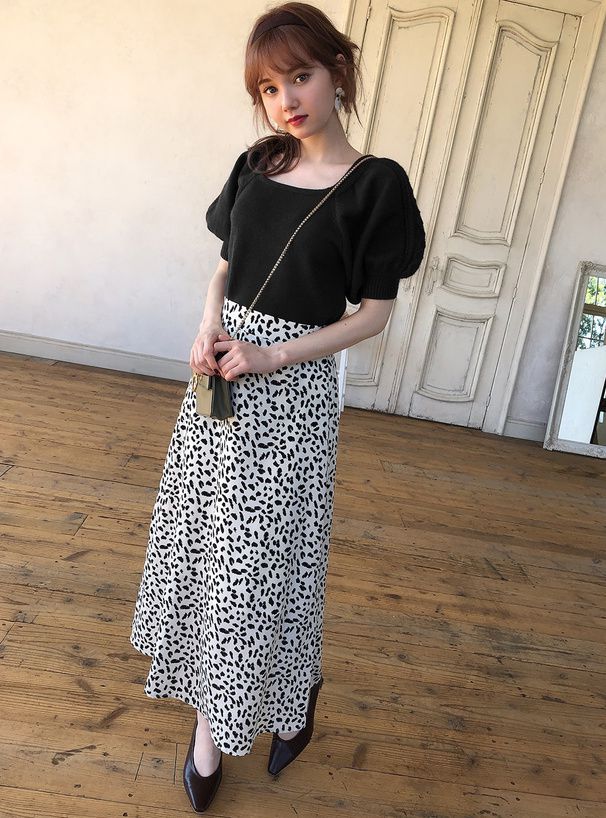 日本 GRL - 美背蝴蝶結麻花泡泡短袖針織上衣-氣質杏 (F)