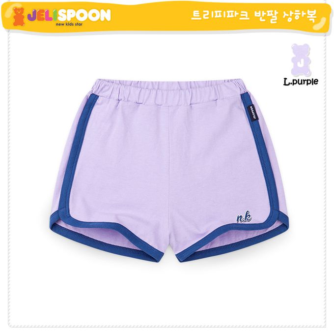 韓國 Jelispoon - 運動風字母小標短袖套裝-黑