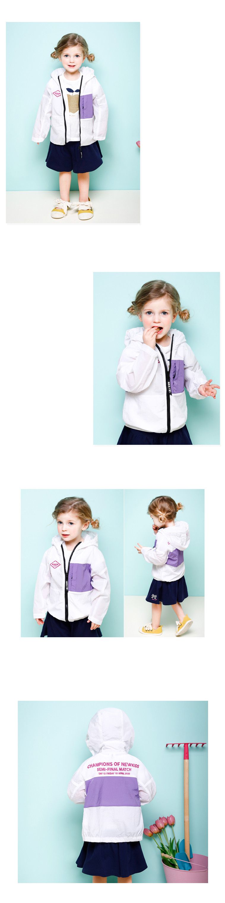 韓國 Jelispoon - 薄款拉鍊夾克-白