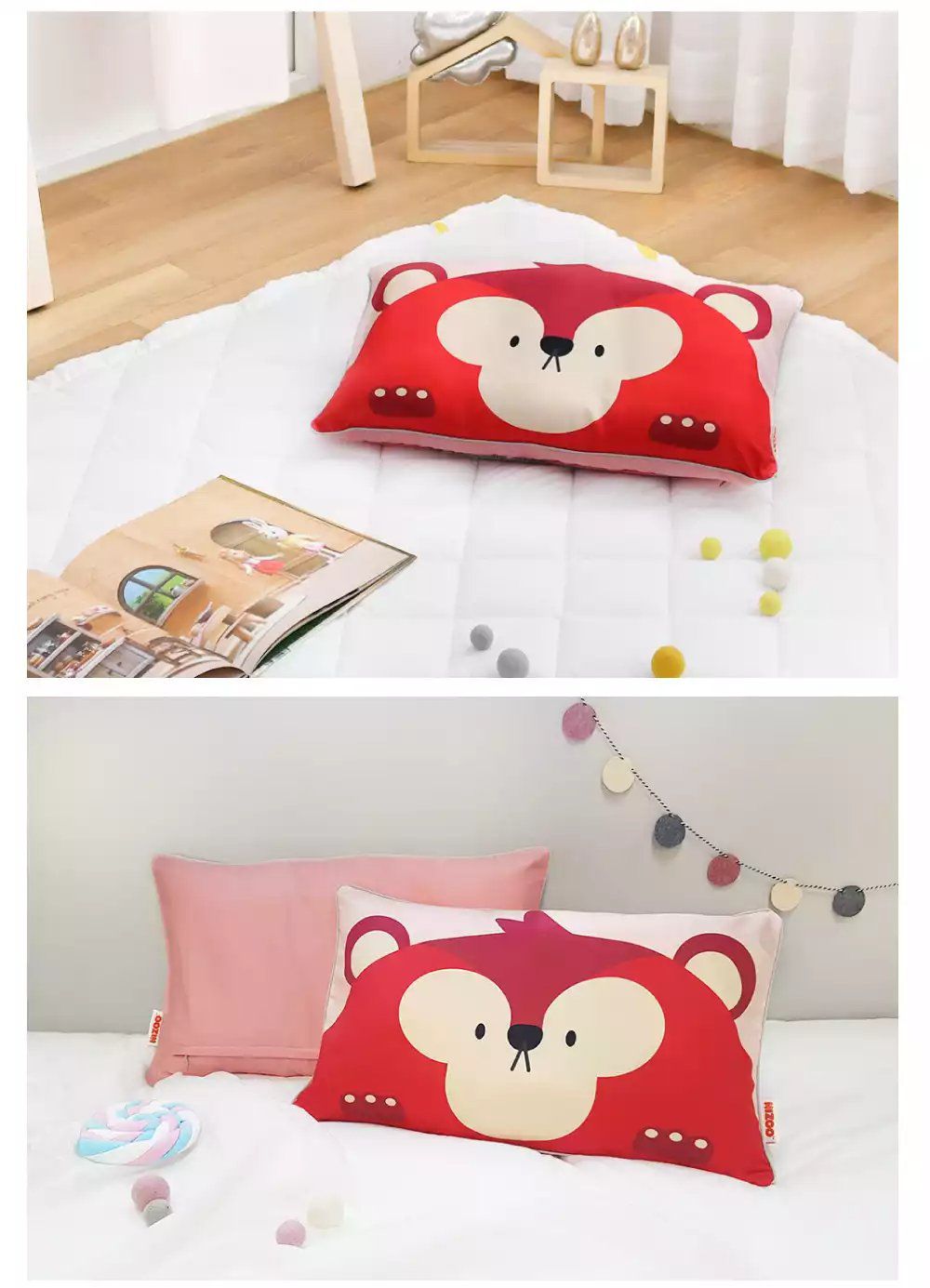 韓國 Hello HiZoo - 手工製可愛動物防蟎抗菌兒童枕-天王鯊 (30x50cm)