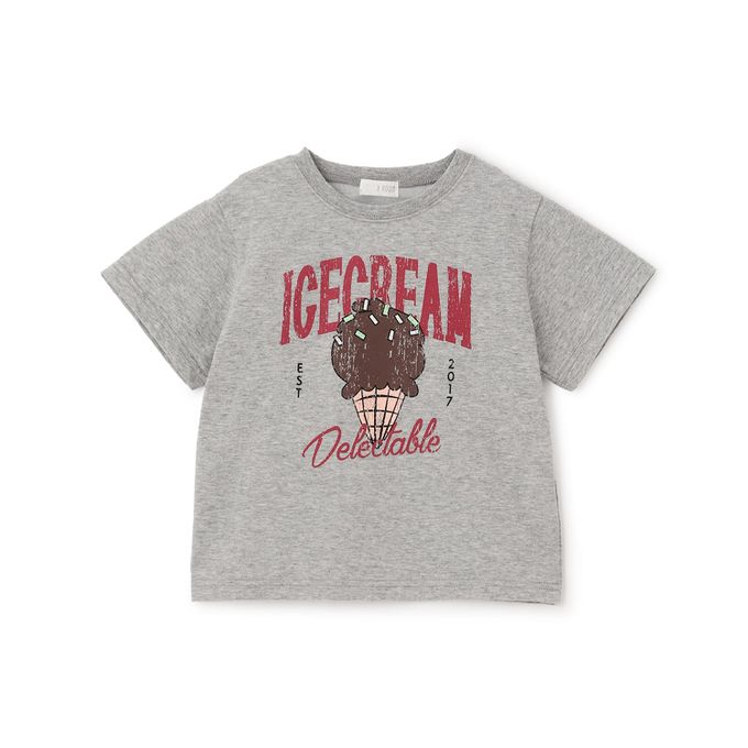 日本 b-ROOM - 防污速乾印花短袖上衣-英文logo-青翠綠