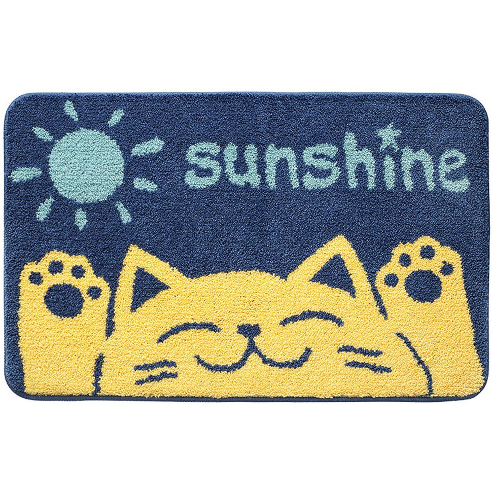快速吸水植絨浴室腳踏墊-sunshine貓咪