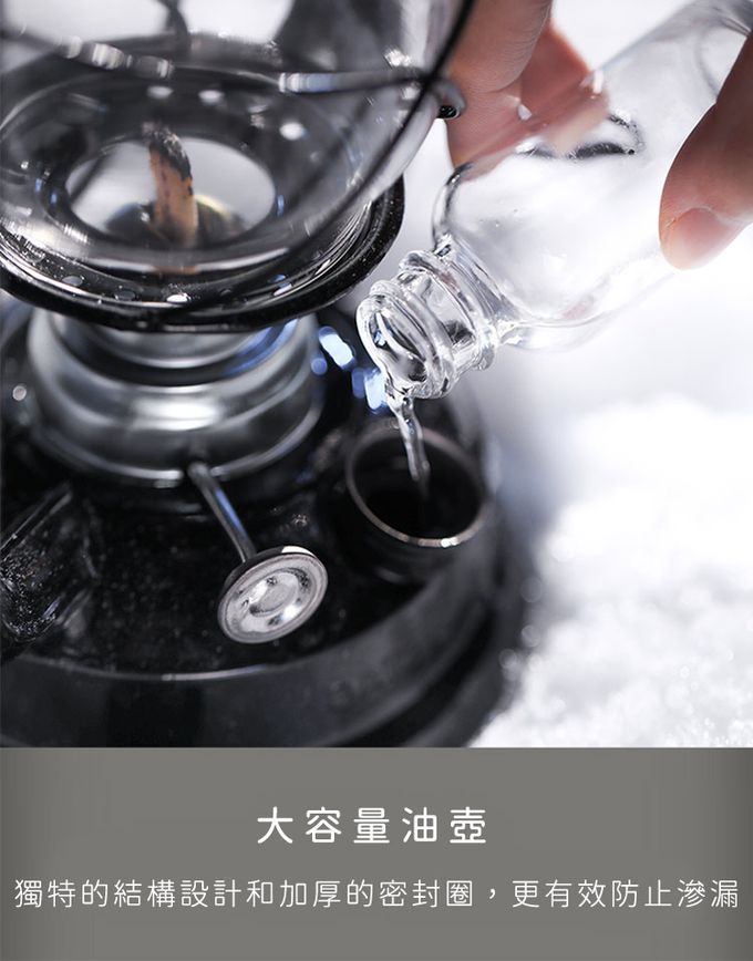 日本CAPTAIN STAG - CS經典復古款煤油燈-中(黑色16x12x25cm)