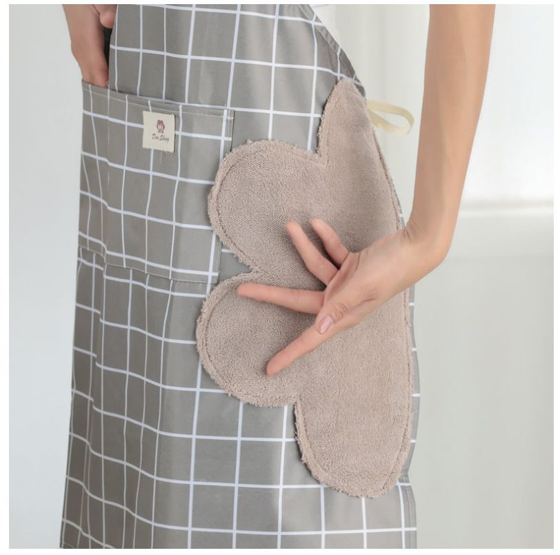 可擦手防水防油圍裙-經典格紋-藍色