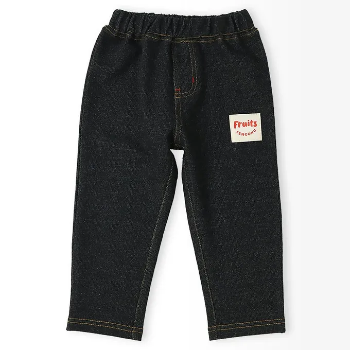 日本 ZOOLAND - 水果樂園 水果屁屁舒適牛仔長褲-草莓