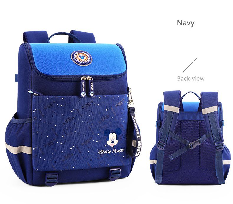 大容量輕量減壓書包-卡通人物米奇-黑色 (建議身高110-135cm)