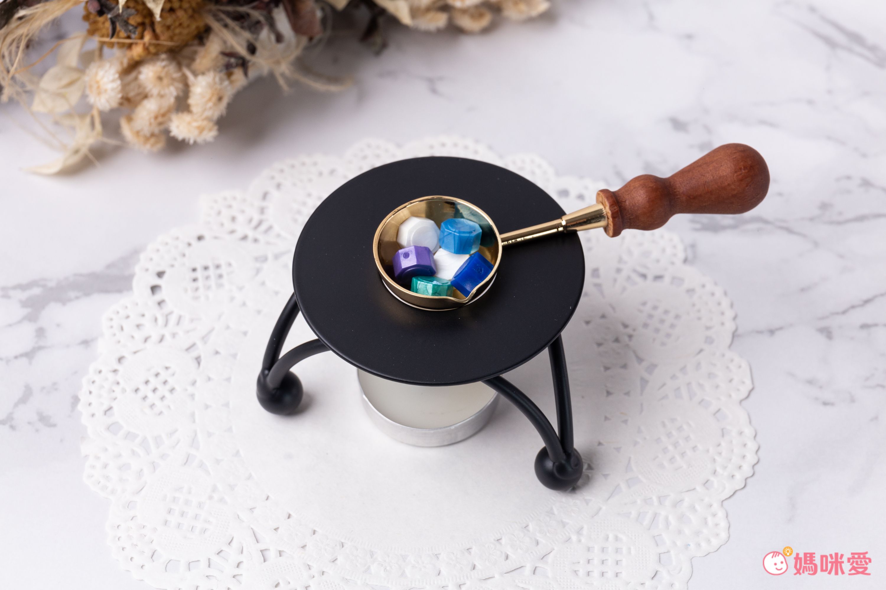 韓國 Sealhouse - 迷你火漆章禮盒組-卡通小王子-火漆章(含木柄)+罐粒X1+木杓X1+融蠟架X1+小蠟燭X1+火柴盒X1