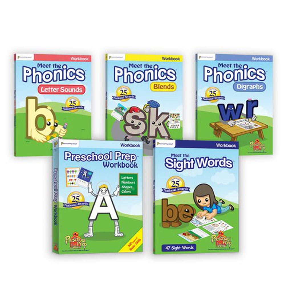 Preschool Prep - 練習本-多常見字/自然發音-5本