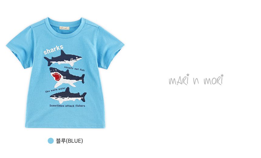 韓國 WALTON kids - 三隻鯊魚純棉T