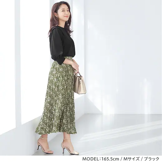 日本 BELLUNA - 接觸冷感 顯瘦剪裁五分袖上衣-黃