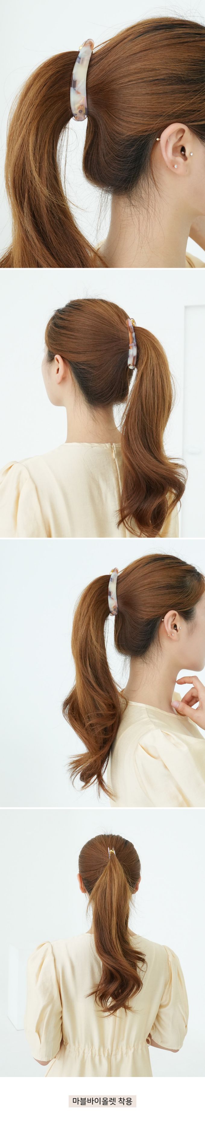 韓國 Soo&Soo - 正韓製CREATION FRANCE扣式髮夾-幾何藍塊