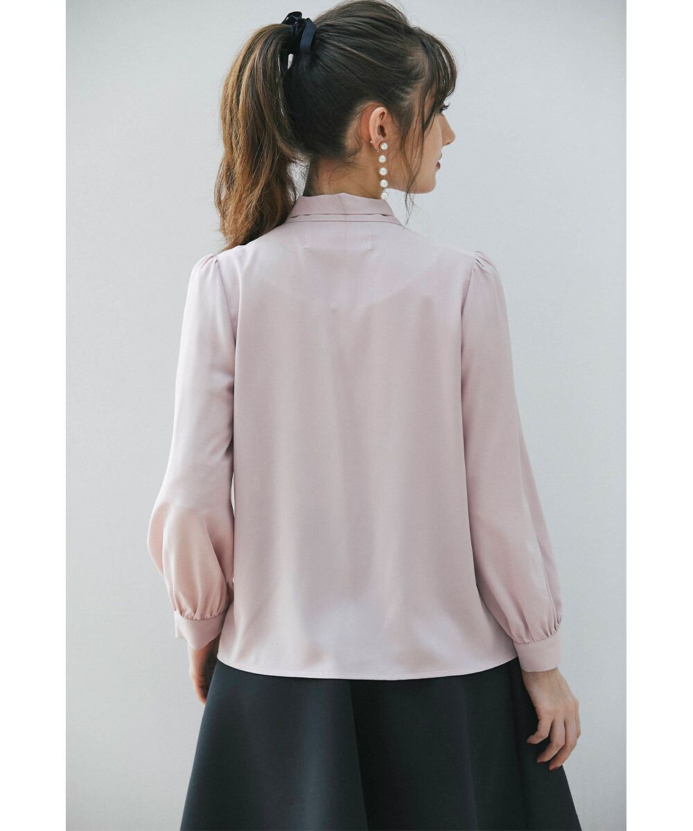 日本 tocco-closet - 蝴蝶紐結細針織上衣-天使白