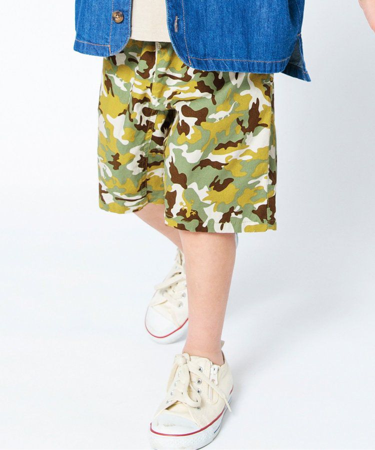 日本 BREEZE - 彩色標籤腰束口休閒短褲-軍綠