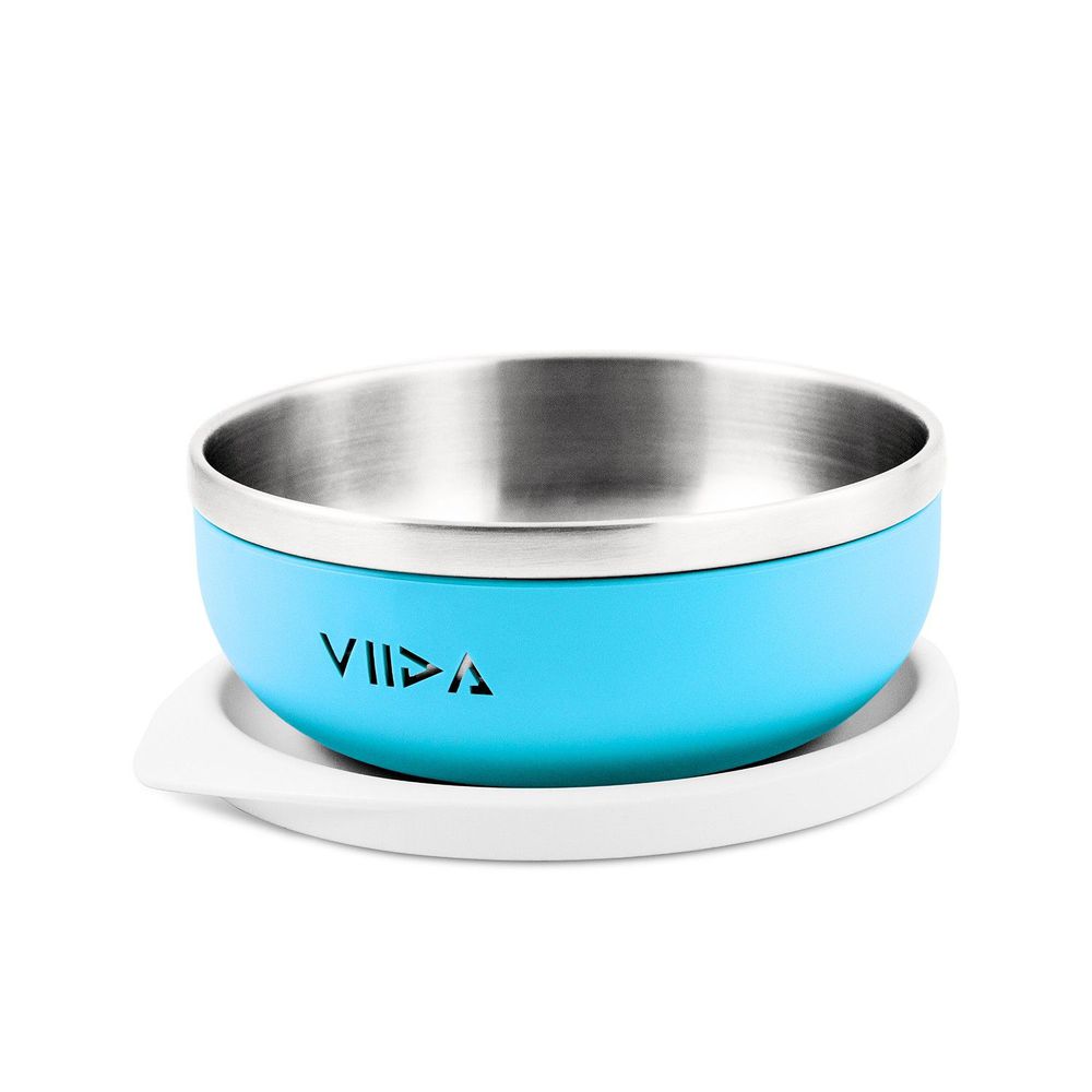 VIIDA - Soufflé抗菌不鏽鋼兒童餐碗-餐碗-藍