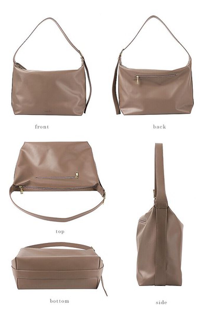 日本 LIZDAYS - 柔滑簡約百搭大容量側背包-(可裝A4)-卡其棕 (36x30.5cm)