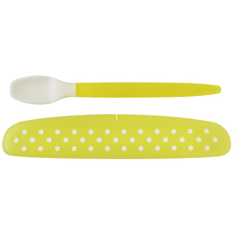 akachan honpo - 食物搗碎湯匙-黃色 (160×34×16mm(放入收納盒內時）)