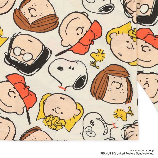 日本西松屋 - 史努比 圓領印花長袖上衣-PEANUTS-可可