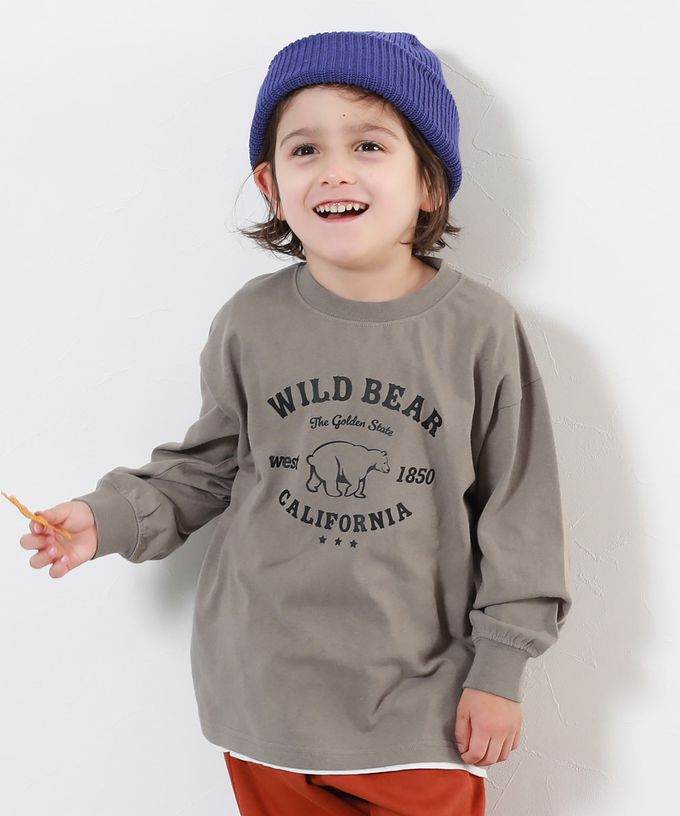 日本 devirock - 100%棉 定番印花長袖上衣-布魯克林-雜灰