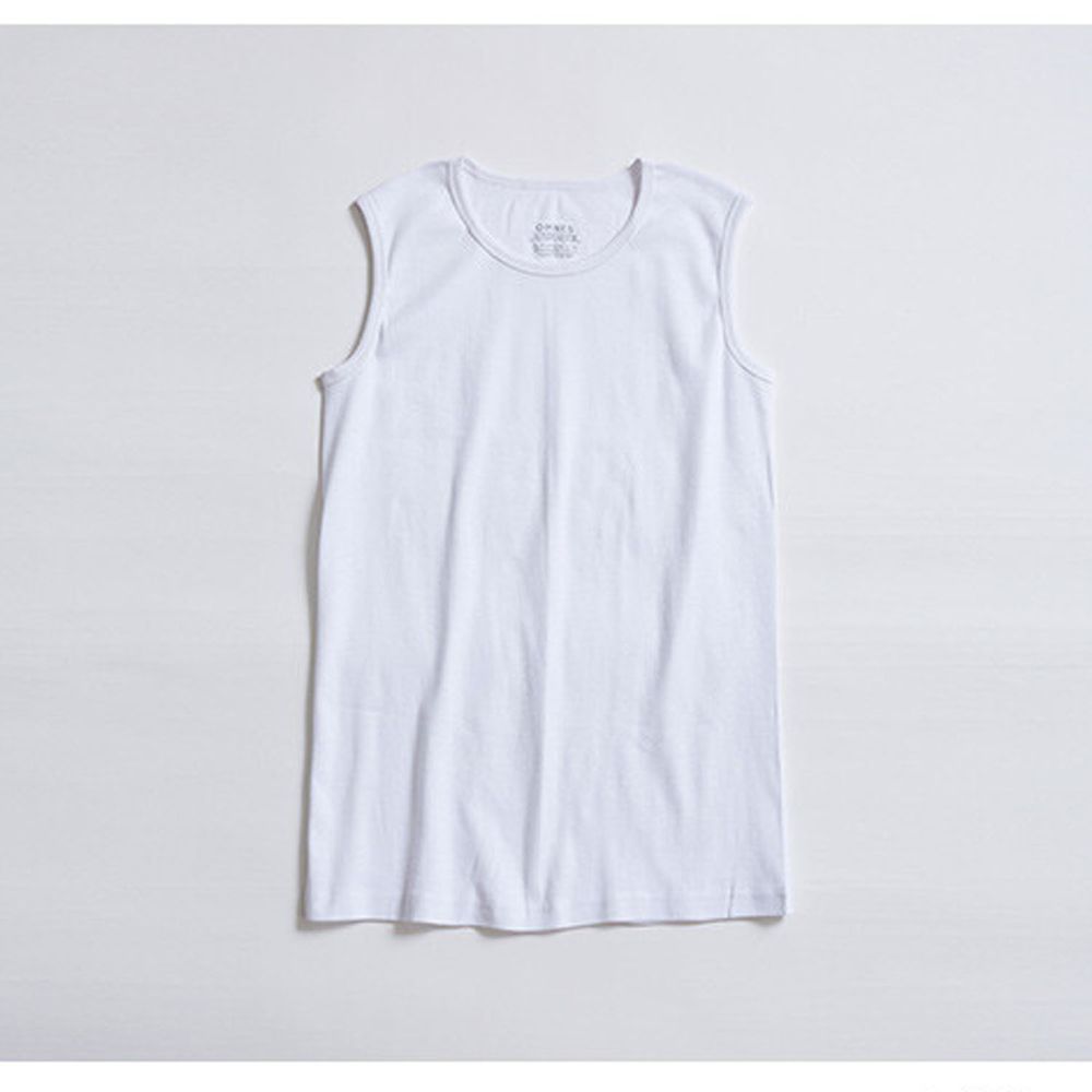 日本 OMNES - 100%有機棉 無袖背心2件組-大人-白