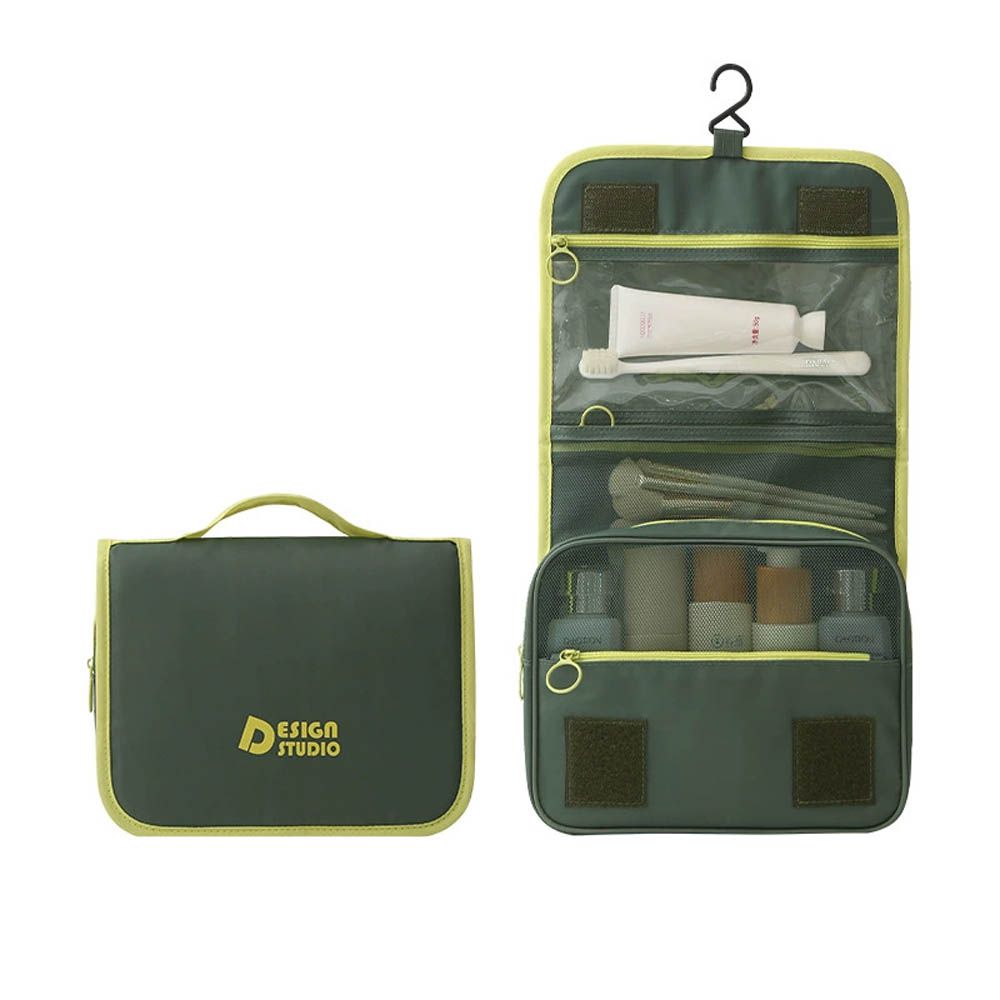 多功能懸掛式化妝包/盥洗包-沉靜森綠