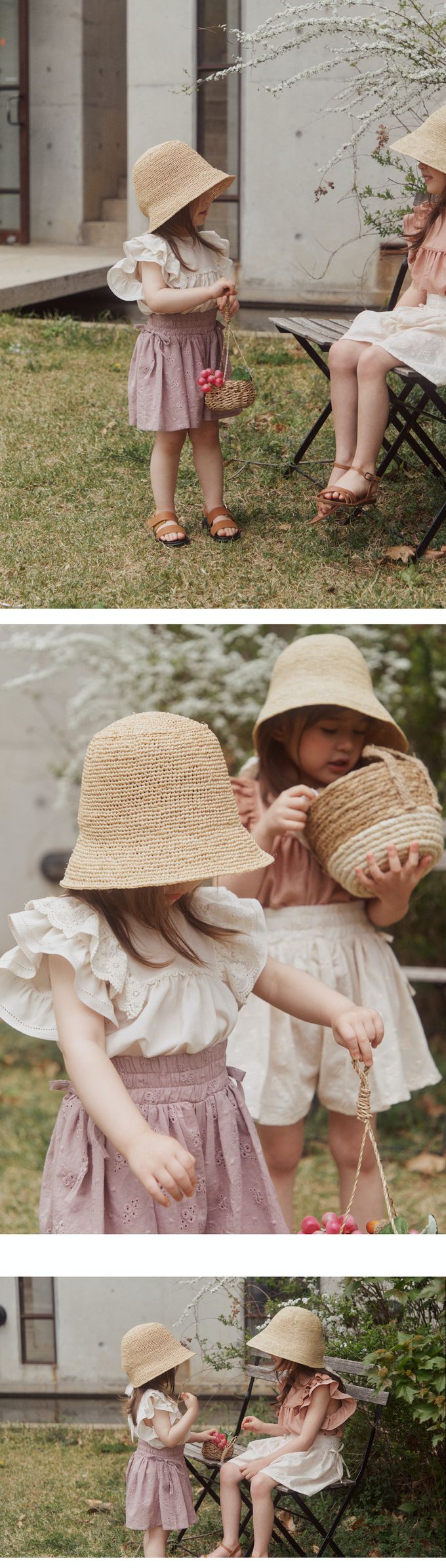 韓國 Puellaflo - 高雅荷葉花邊抓褶袖上衣-米白