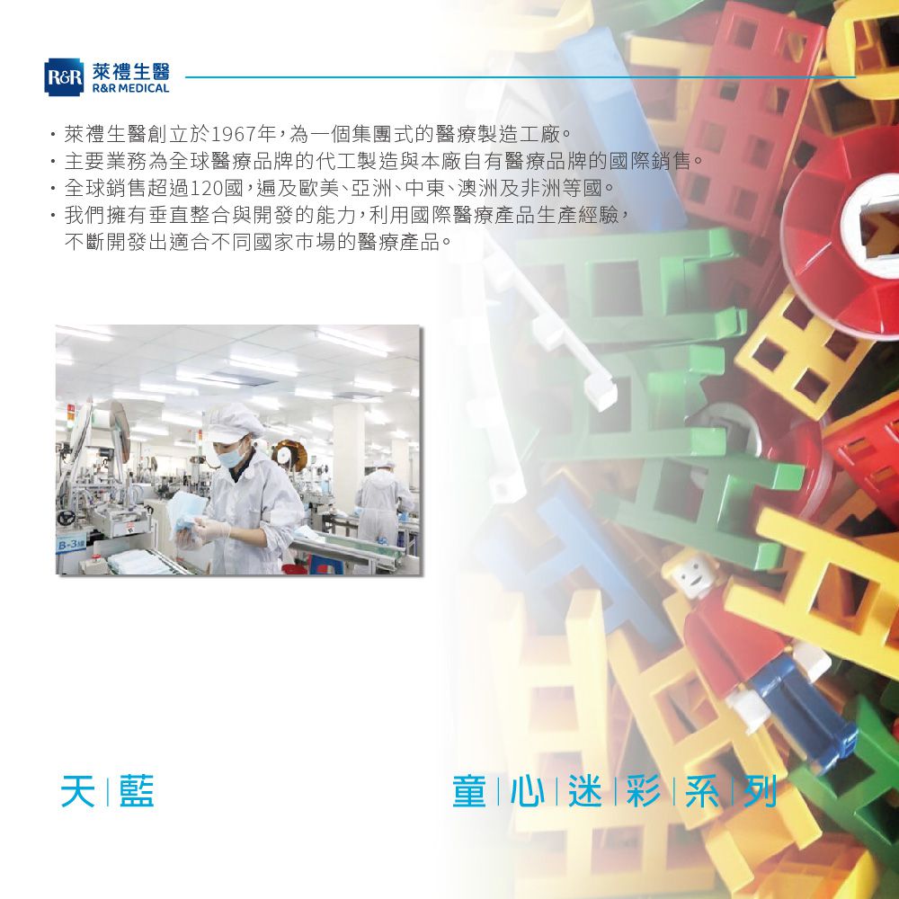 醫療防護口罩(兒童)  天藍迷彩紋 50入盒裝-平面口罩