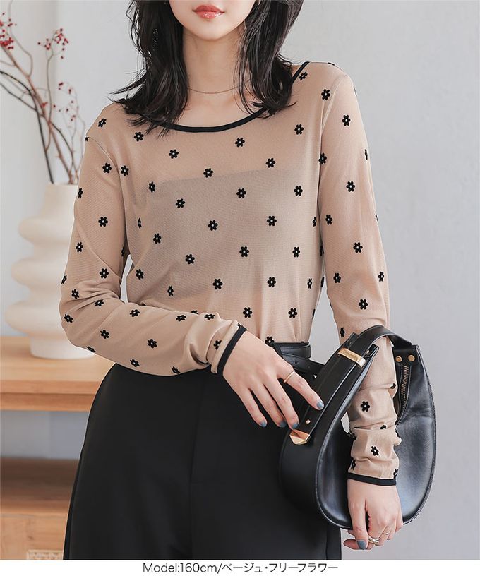 日本 Kobe Lettuce - 前後2way 植絨透膚長袖上衣-(可選圖案)-白