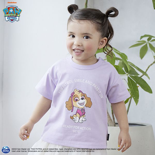 日本 petit main - 汪汪隊聯名 印花短袖上衣-毛毛-卡其