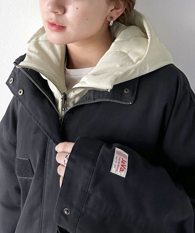 日本 Classical Elf - 超強8way 聯名雙面絎縫寬版外套(帽可拆)-黑