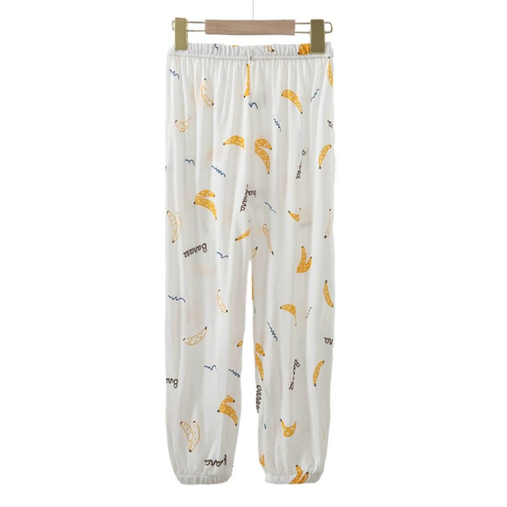 透氣舒適居家縮口褲-白香蕉