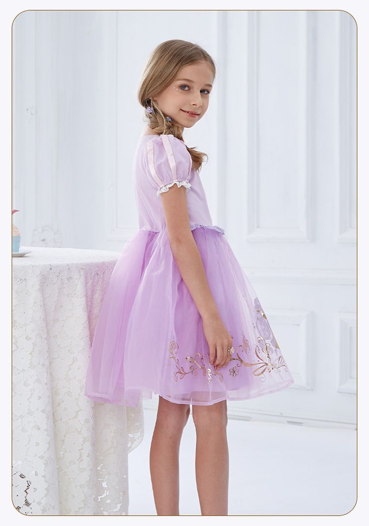 公主系列造型連身裙/萬聖節-卡通人物樂佩-粉紫色