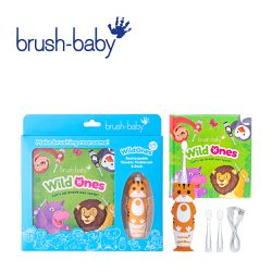 Brush Baby - WildOnes 充電式兒童聲波電動牙刷禮盒組-老虎托比
