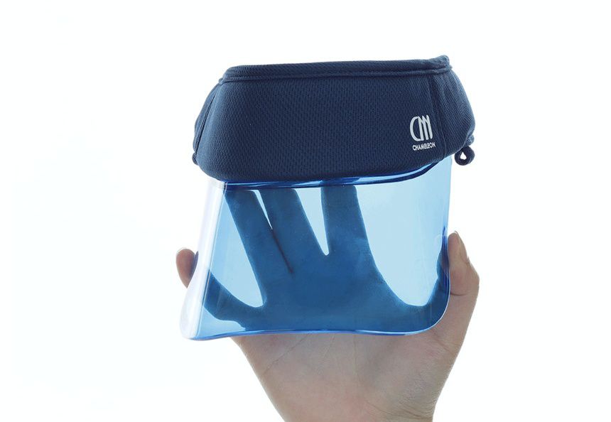 韓國 CHAMELEON - UPF50+防曬板鴨舌帽(含遮脖巾)-白