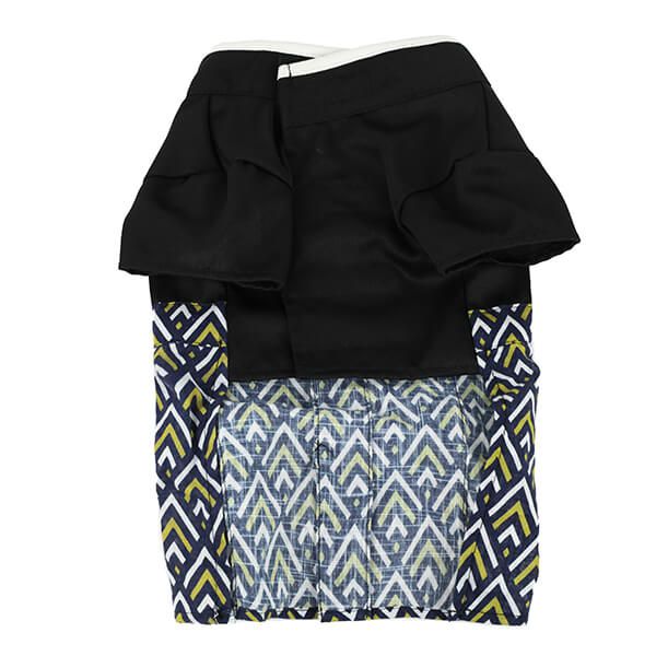 日本代購 - 日本新年和風寵物服/寵物和服-幾何紋-黑 (M)