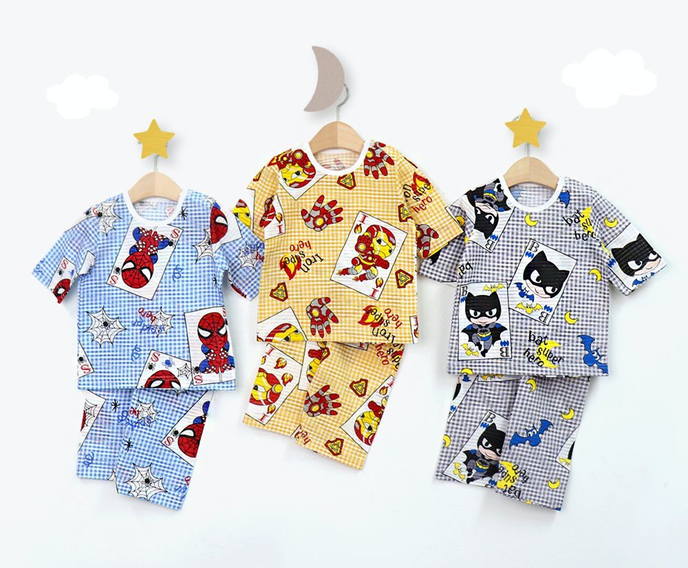 韓國 Mellisse - 韓製輕薄透氣7分袖家居服(無螢光棉)-格子藍