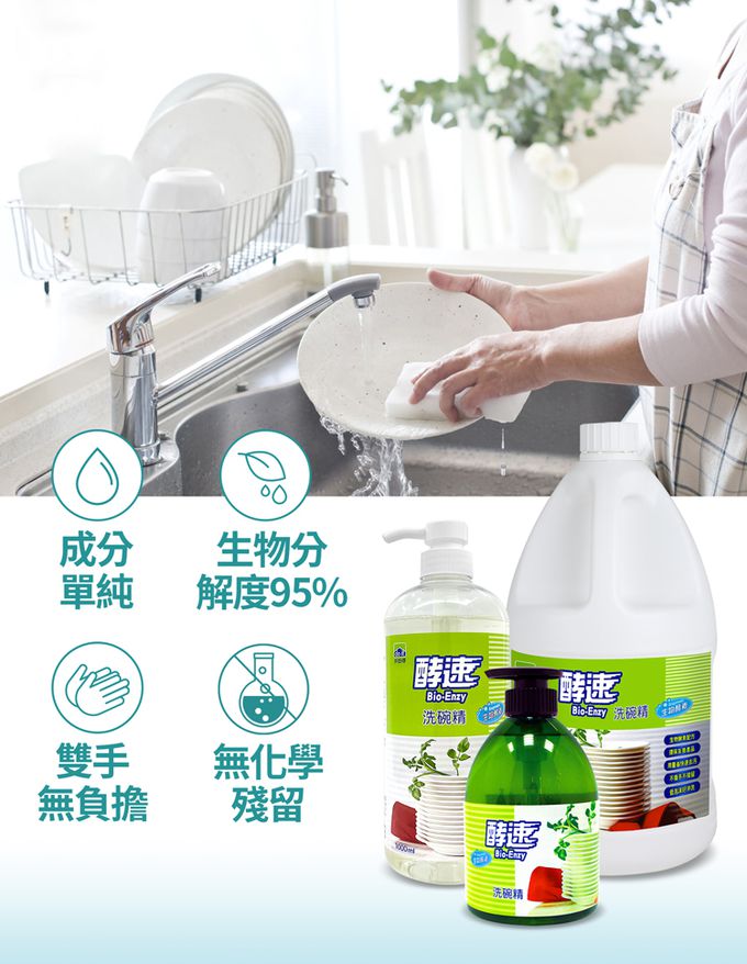 多益得 - 酵速洗碗精-1000ml-4入組