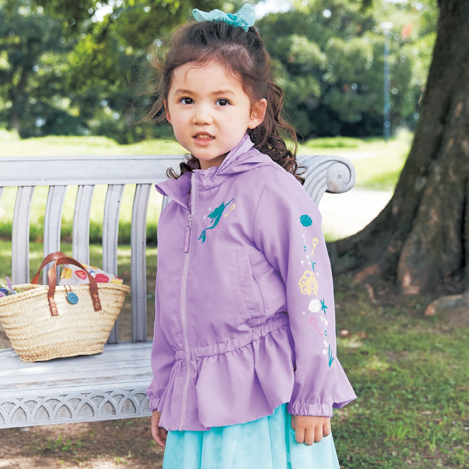 日本千趣會 - 迪士尼公主荷葉衣襬防風連帽外套-長髮公主-粉