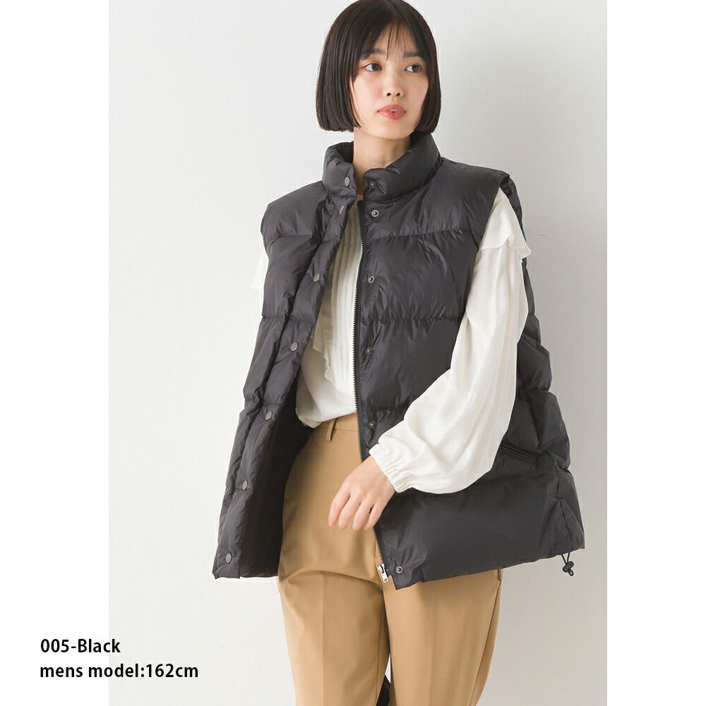 日本 OMNES - 90%羽絨輕量保暖背心-黑