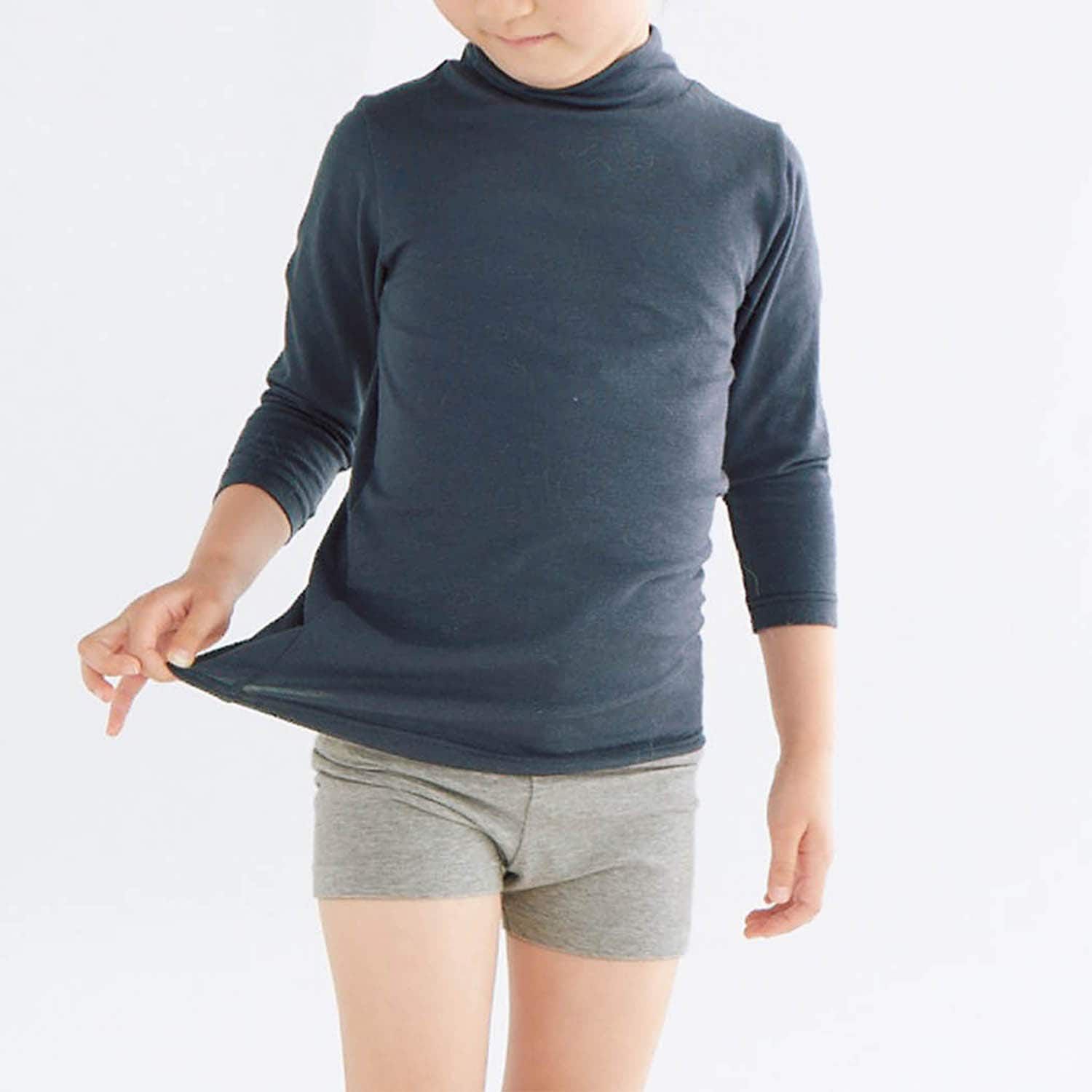 日本千趣會 - 95%棉 兒童圓領九分袖發熱衣-粉紅