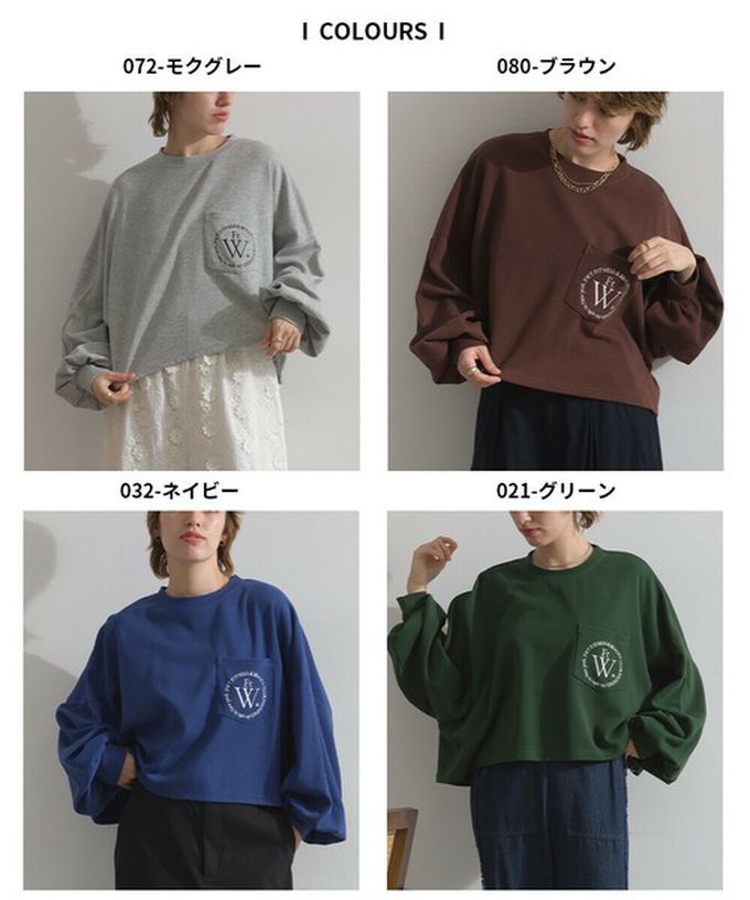 日本 Lupilien - 背後英文印花寬鬆休閒短版上衣-海軍藍