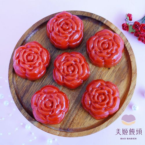 玫瑰造型紅龜粿