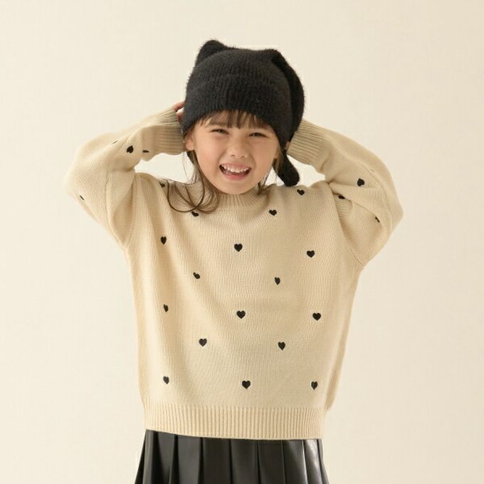 日本 Lycee mine - 可機洗 低調刺繡印花針織上衣-淺藍