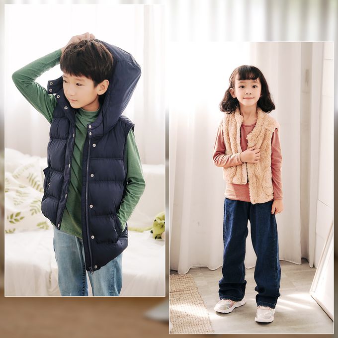 GIAT - 兒童五夠暖吸濕發熱衣-圓領-墨黑