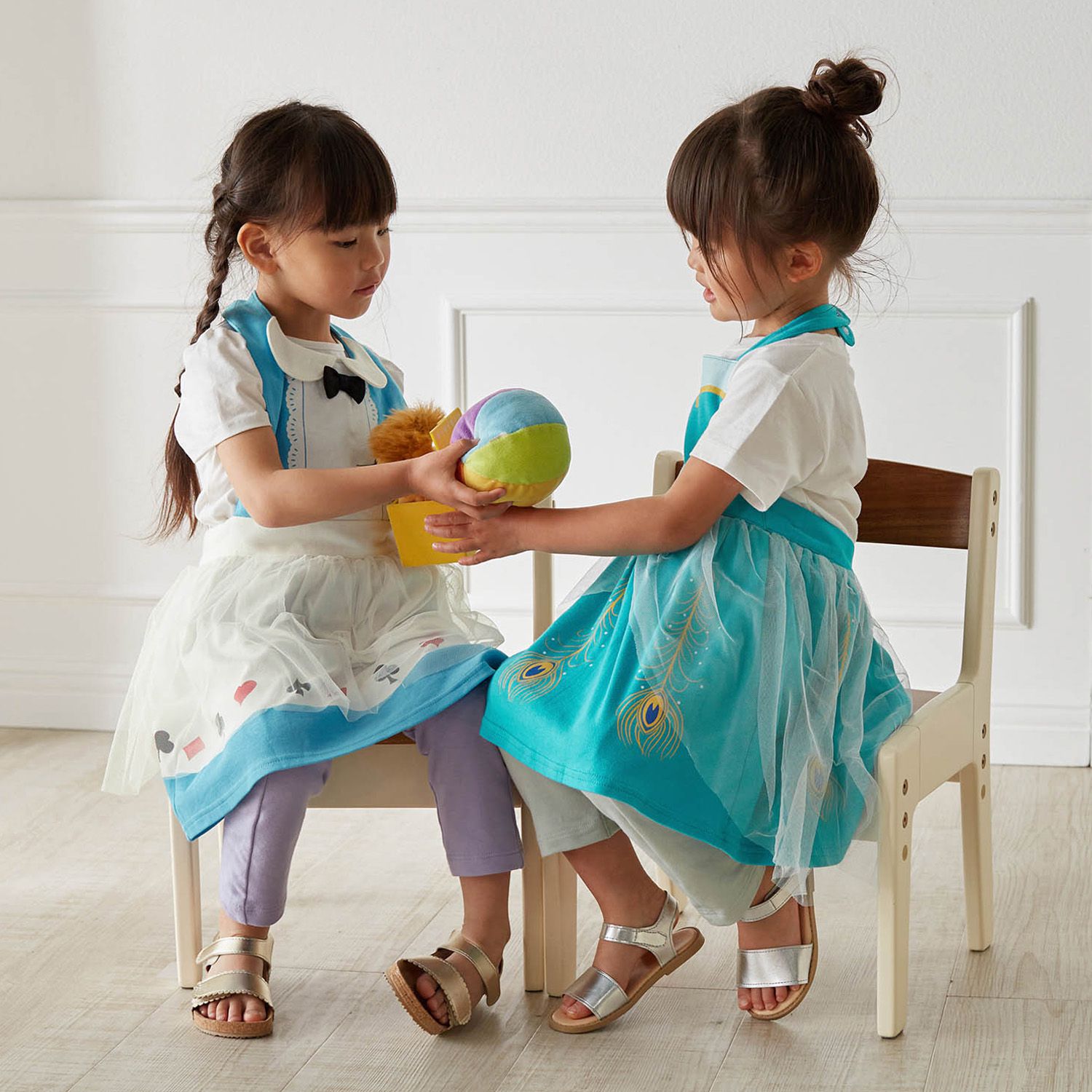 日本千趣會 - 公主圍裙式洋裝-卡通人物仙度瑞拉-水藍