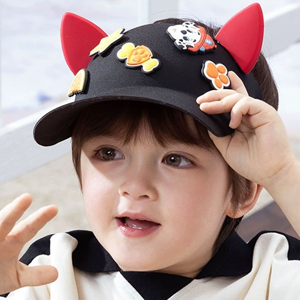 UPF50+立體造型遮陽帽-卡通人物毛毛-黑色 (52-58cm)