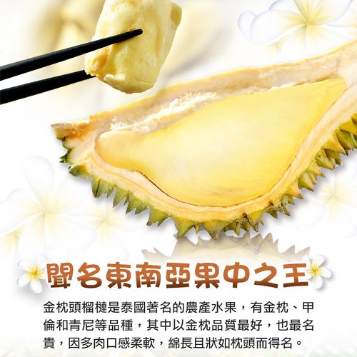 泰國進口鮮凍金枕頭榴槤6盒組(350g/盒)